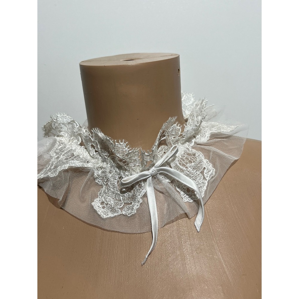 Victoria's Secret White Lace Mesh Choker Guarder beltTie M/L NEW